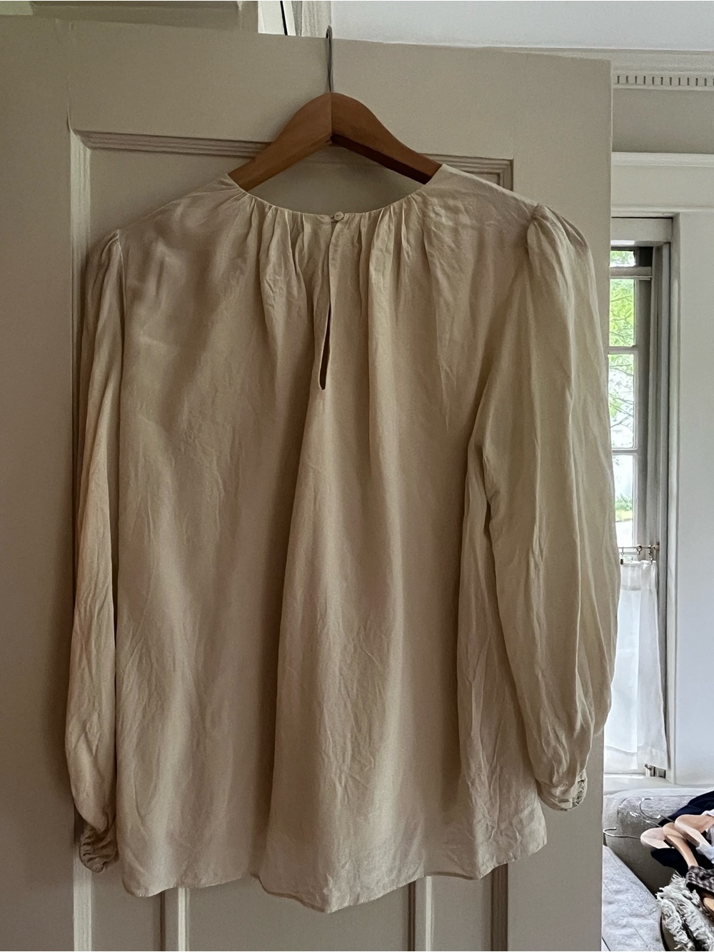 AYR Cream Gathered Round-Neck Blouse - Picture 5 of 7